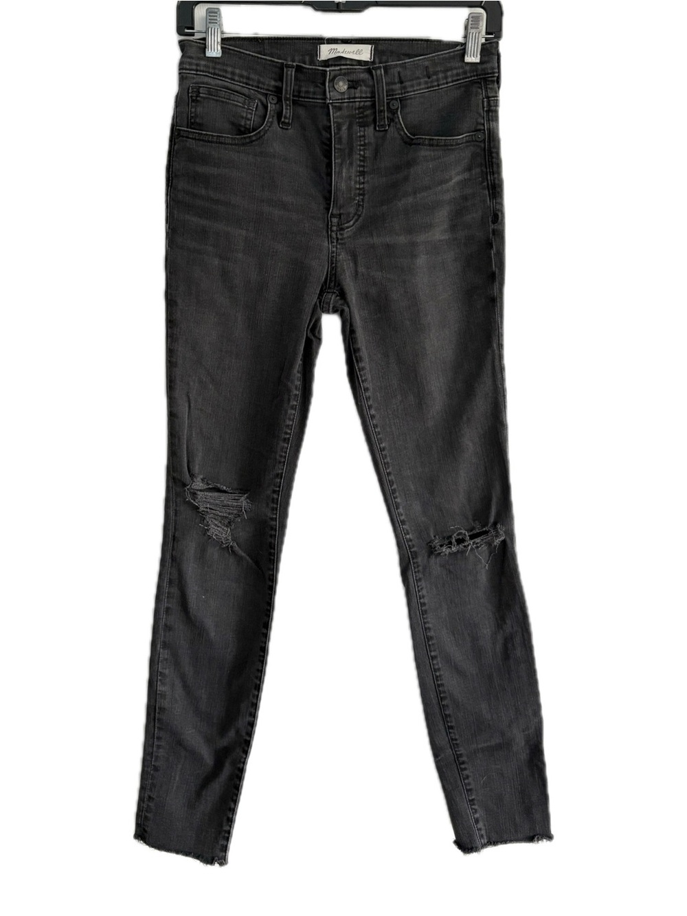 Madewell Black Distressed High-Rise Skinny Jeans
